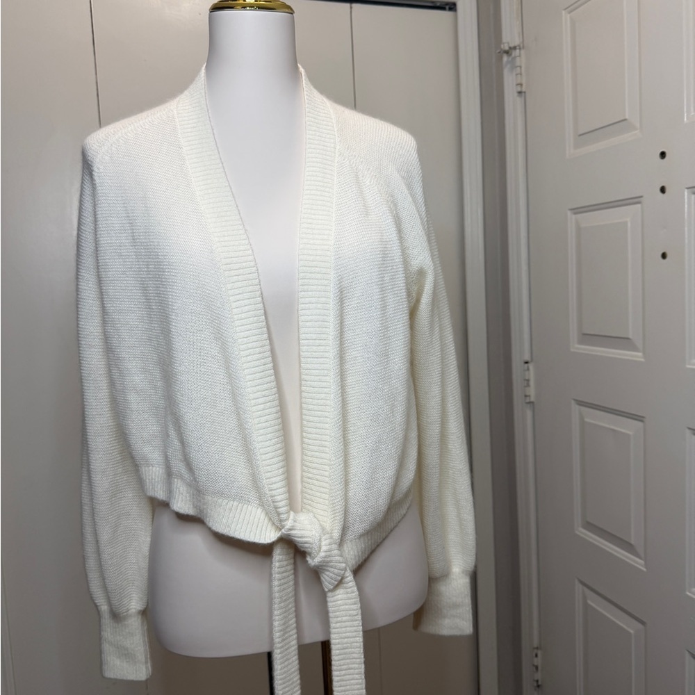 Scanlan Theodore Cream Tie-Front Cardigan - Picture 2 of 11